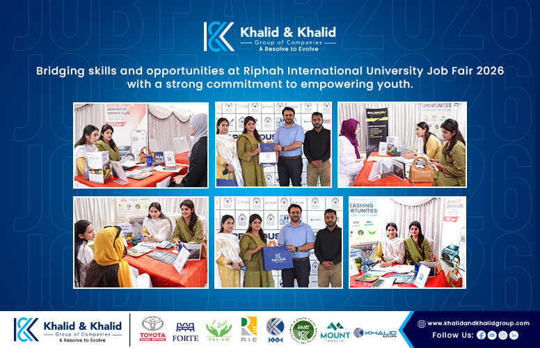 Team HR of Khalid & Khalid Group of Companies at Riphah International University Job Fair 2026.